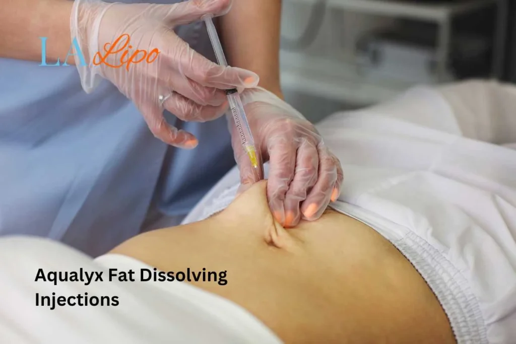 woman having fat dissolving injections Greater Manchester in the stomach