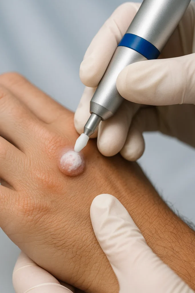 example of wart removal Greater Manchester using cryopen