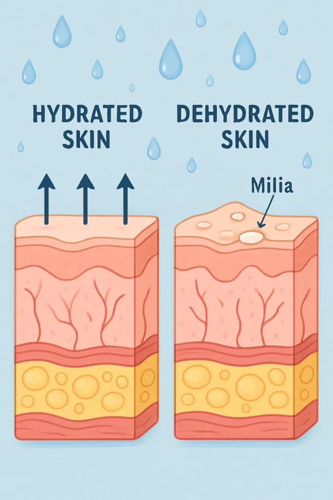 The importance of hydration and milia production Greater Manchester